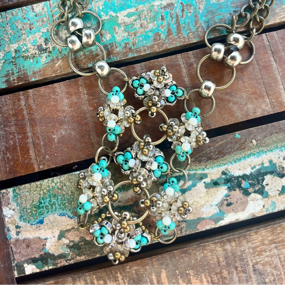 Pam Hiran, Anthropologie, Elegant Floral Chain Necklace